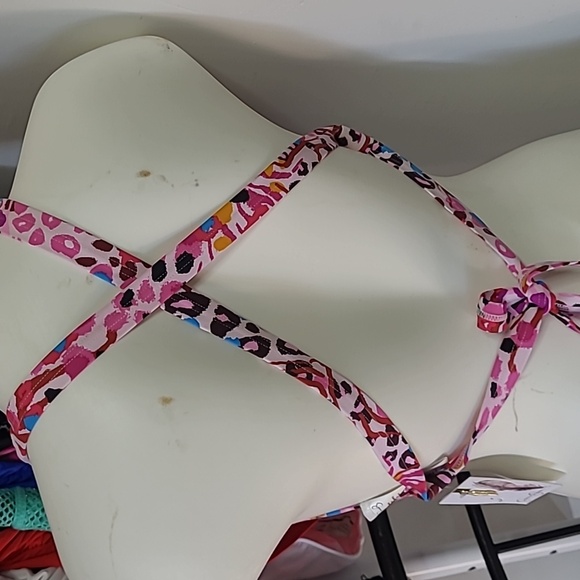 Vibrant Multicolor Halter Bikini Top - Picture 2 of 4